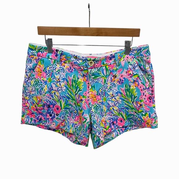 Lilly Pulitzer Callahan Short Amalfi Blue Alligator Isle 12 Colorful Preppy - Picture 2 of 7
